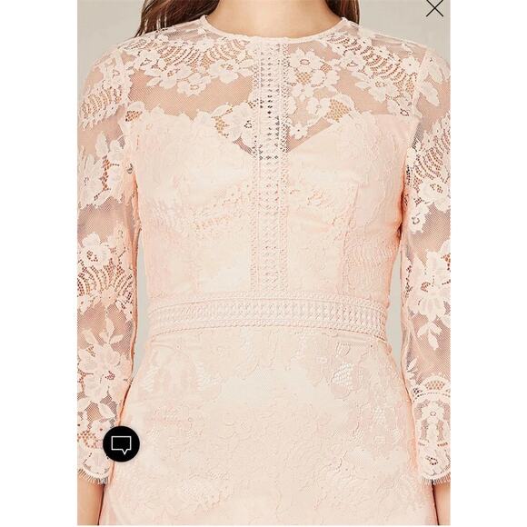 Bebe Slit Lace Mini Dress Blush Pink Women’s 4 Bridalcore Balletcore Coquette - Picture 10 of 16